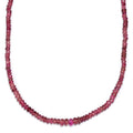 Madagascar Pink Sapphire Beaded 39.00 ctw Necklace 18 Inches in Rhodium Over Sterling Silver - Sticky add to cart bar