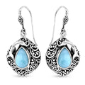 Bali Legacy Natural Green Larimar 7.50 ctw Dolphin Earrings in Sterling Silver - Sticky add to cart bar