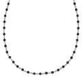 Thai Black Spinel Beaded 20.00 ctw Necklace 20 Inches in Rhodium Over Sterling Silver - Sticky add to cart bar