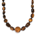 Karis Tigers Eye and Thai Black Spinel 410.00 ctw Necklace 20 Inches in Platinum Bond - Sticky add to cart bar