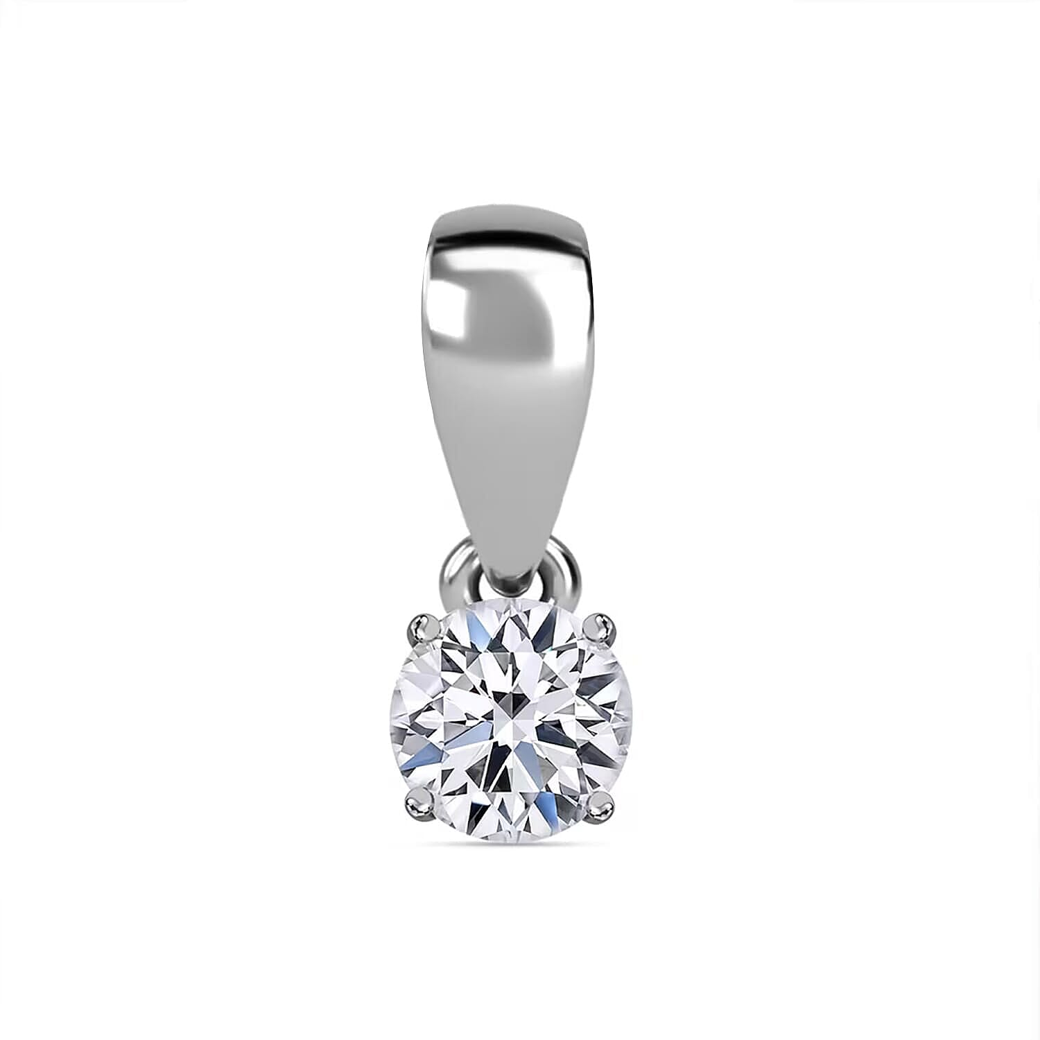 14K White Gold Luxuriant Lab Grown Diamond (E-F, VS) Solitaire Pendant 0.50 ctw