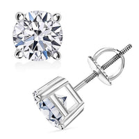 IGI Certified Luxuriant Lab Grown Diamond E-F VS 3.00 ctw Solitaire Stud Earrings in 14K White Gold (Del. in 10-15 Days)
