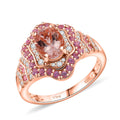 Doorbuster Marropino Morganite, Multi Gemstone Ring in 18K Vermeil RG Over Sterling Silver (Size 7.0) 2.10 ctw - Sticky add to cart bar