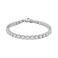 Doorbuster Moissanite and Yellow Sapphire 13.10 ctw Tennis Bracelet with Sun & Moon Lock in Rhodium Over Sterling Silver (6.50 In)
