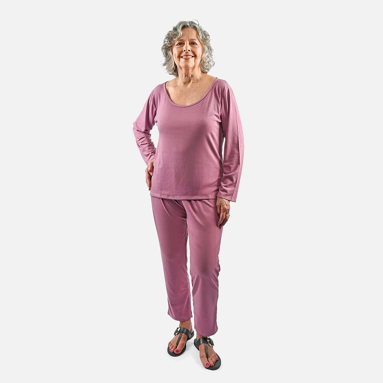 Fig Colour Cozy, Comfy and Lazy Loungewear 2 Piece Set - M