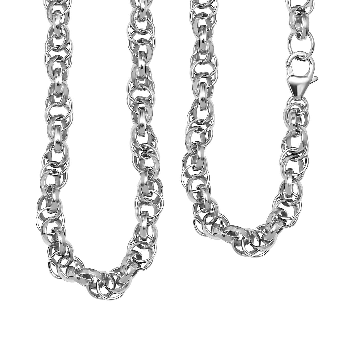 Eternal Link Necklace in Platinum Over Sterling Silver 25.10 Grams 20 Inches