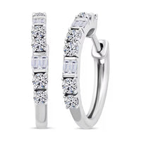 Luxuriant Lab Grown Diamond Hoop Earrings in Sterling Silver 1.00 ctw