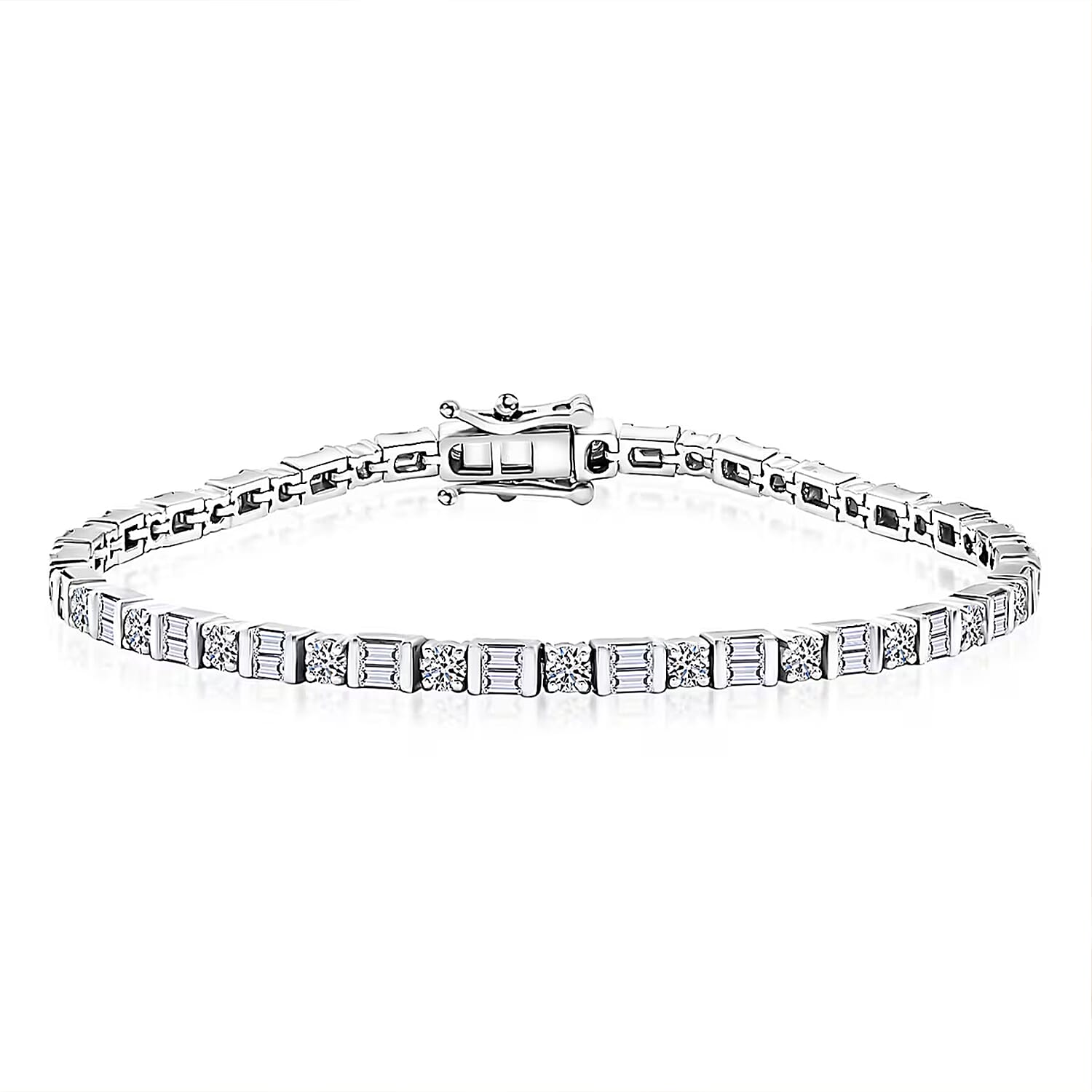 Luxuriant Lab Grown Diamond Tennis Bracelet in Sterling Silver (7.25 In) 3.00 ctw