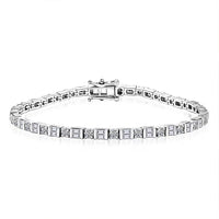 Luxuriant Lab Grown Diamond Tennis Bracelet in Sterling Silver (7.25 In) 3.00 ctw