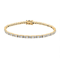 Luxuriant Lab Grown Diamond Tennis Bracelet in Sterling Silver (7.25 In) 3.00 ctw