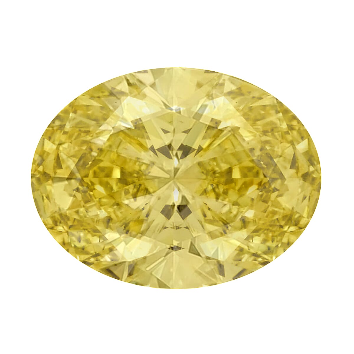 IGI Certified Luxuriant Lab Grown Yellow Diamond (VS2) (Ovl) 2.50 ctw