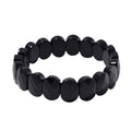 Black Obsidian 125.00 ctw Block Stretch Bracelet - Sticky add to cart bar