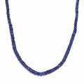 Blue Sapphire Beaded 100.00 ctw Necklace 18 Inches in Rhodium Over Sterling Silver - Sticky add to cart bar