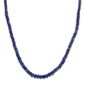 Blue Sapphire Beaded 94.00 ctw Necklace in Rhodium Over Sterling Silver 18-20 Inches - Sticky add to cart bar