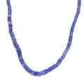 Tanzanite Beaded 128.00 ctw Necklace 18 Inches in Rhodium Over Sterling Silver - Sticky add to cart bar