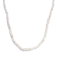 Rainbow Moonstone Beaded 53.00 ctw Necklace 20 Inches in Stainless Steel