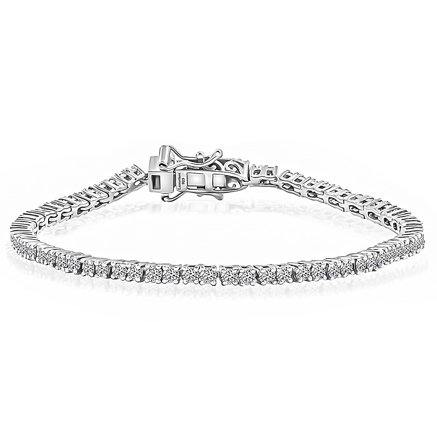 10K White Gold Luxuriant Lab Grown Diamond (E-F VS) Tennis Bracelet (6.50 In) (Del. in 10-15 Days) 3.00 ctw