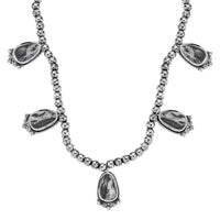 D'Joy Artisan Crafted White Buffalo 36.50 ctw Necklace in Black Oxidized Sterling Silver 18 Inches