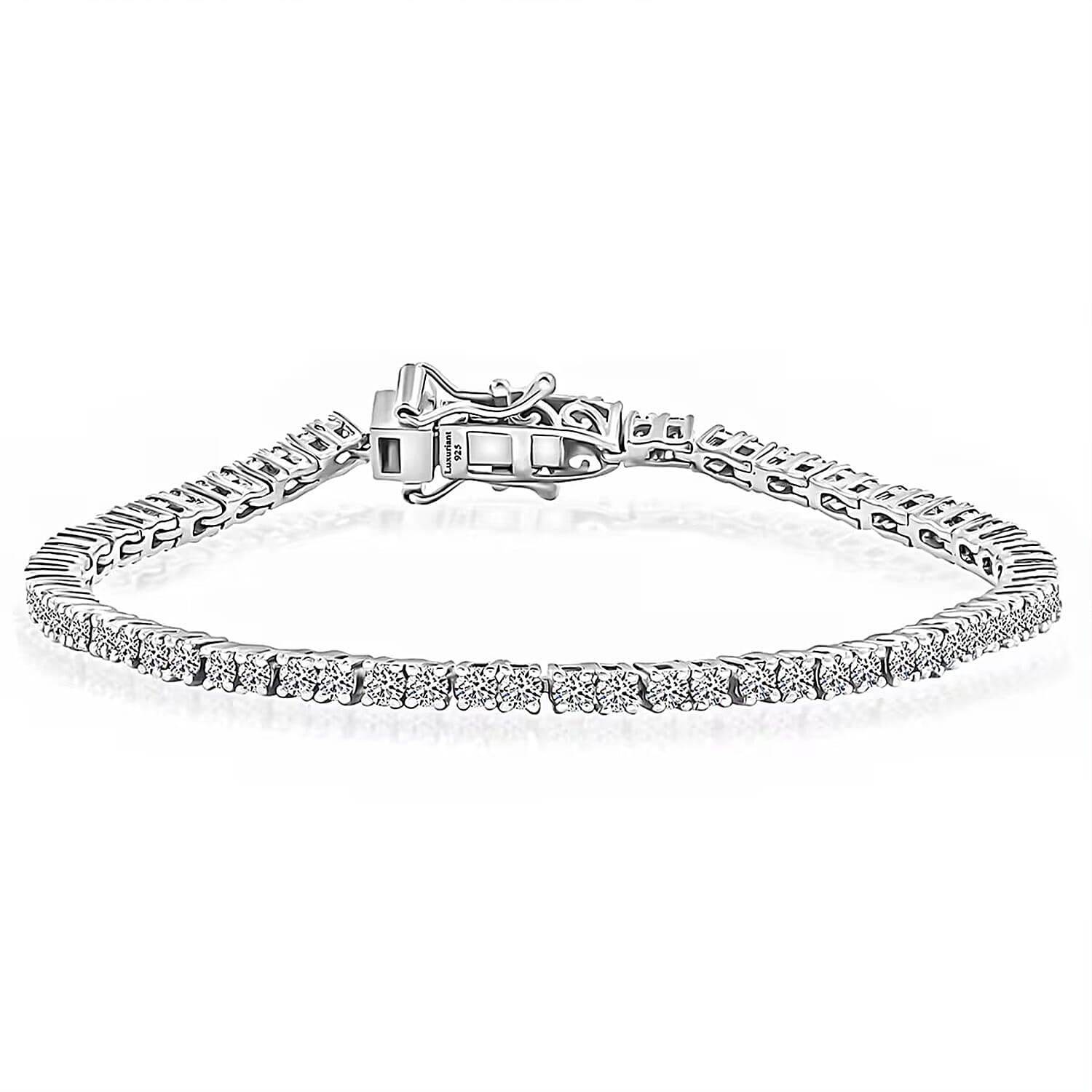14K White Gold Luxuriant Lab Grown Diamond (E-F VS) Tennis Bracelet (6.50 In) (Del. in 10-15 Days) 3.00 ctw