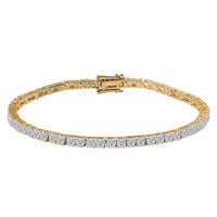 Luxuriant Lab Grown Diamond (E-F, VS) Tennis Bracelet in 18K Vermeil YG Over Sterling Silver (7.25 In) (Del. in 10-15 Days) 7.00 ctw