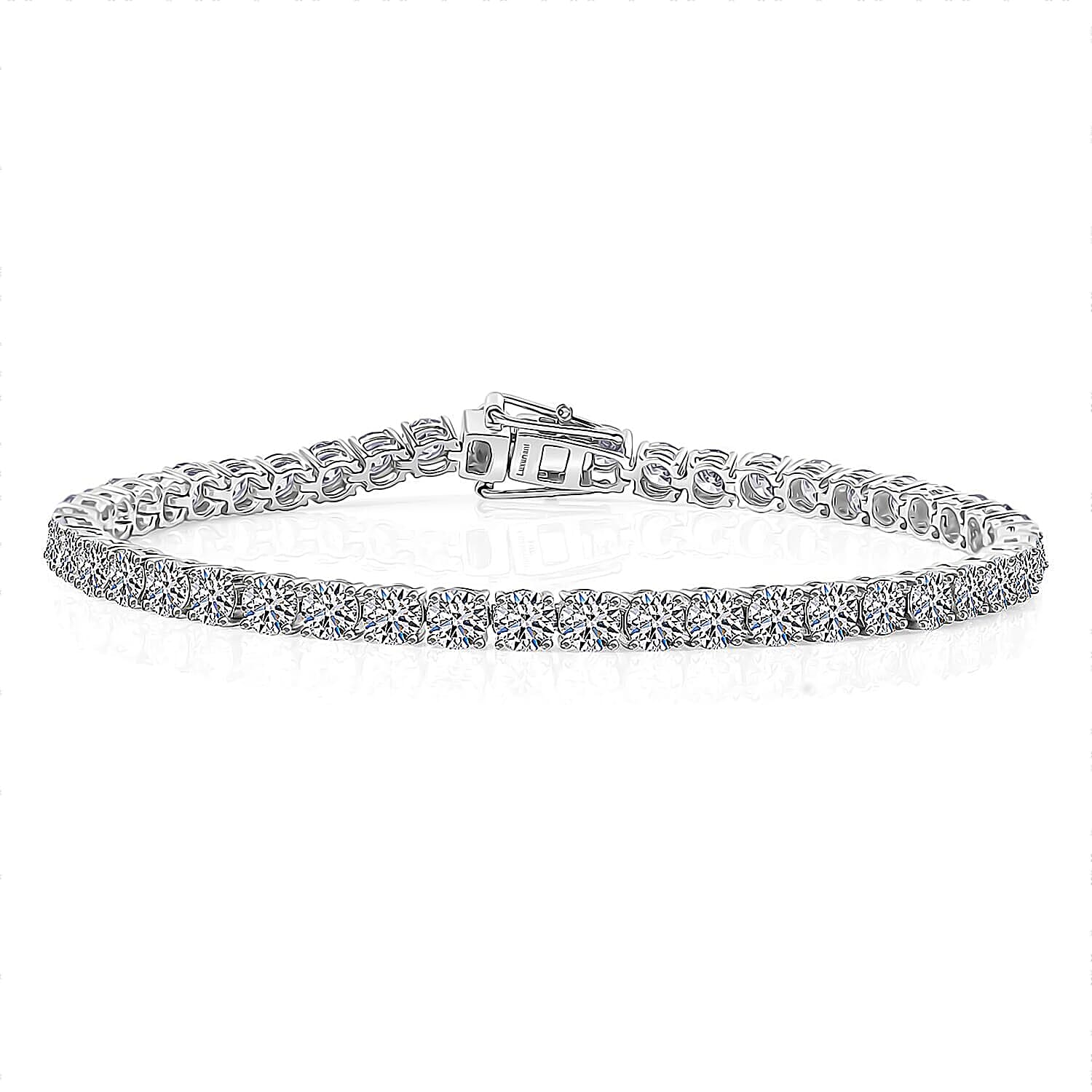 10K White Gold Luxuriant Lab Grown Diamond (E-F, VS) Tennis Bracelet (6.50 In) (Del. in 10-15 Days) 10.00 ctw