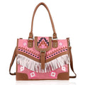 Genuine Leather Handbag with 2 top handle and 1 adjustable Shoulder strap  Size-11x 9.7 5x7 inches Color- Pink - Sticky add to cart bar