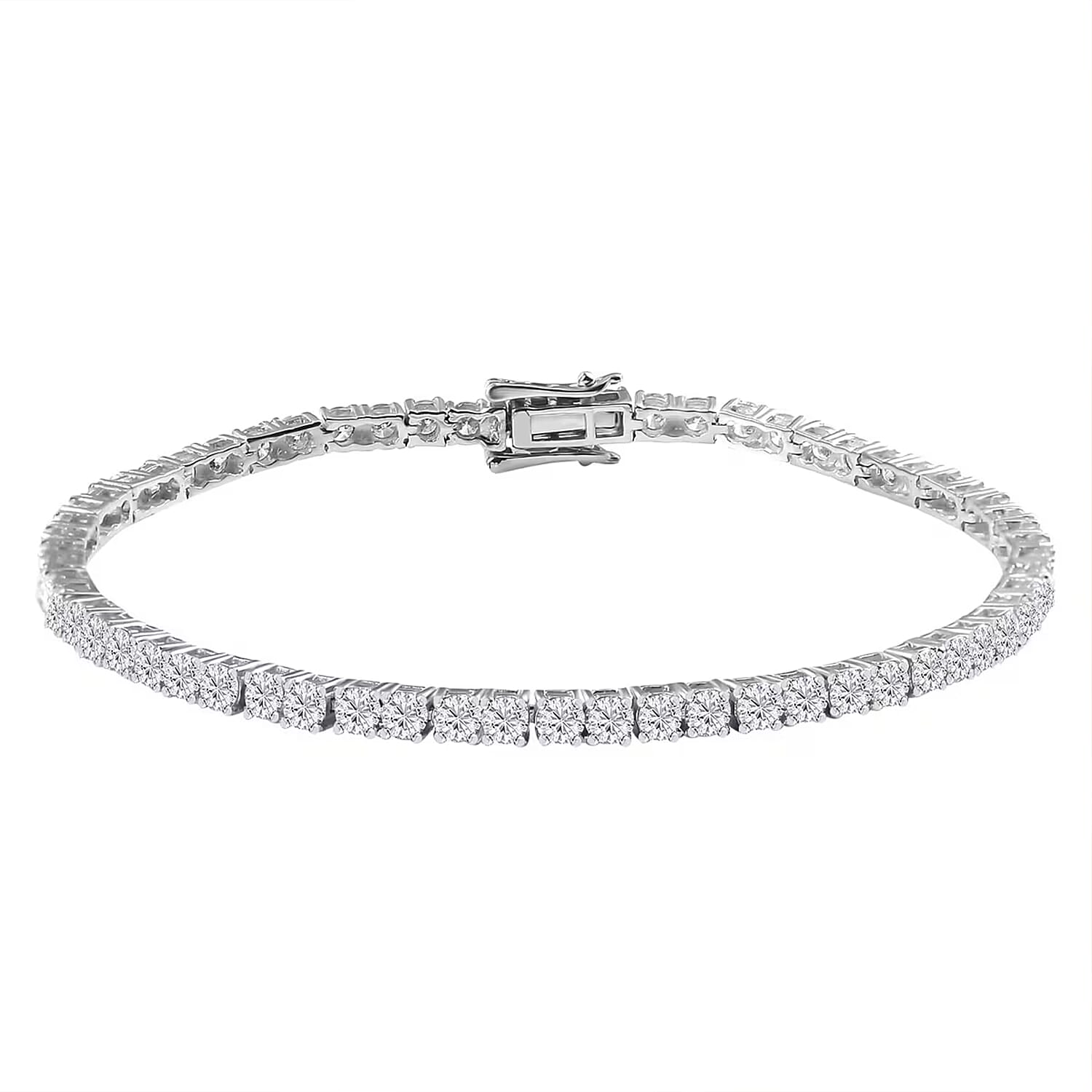 14K White Gold Luxuriant Lab Grown Diamond (E-F, VS) Tennis Bracelet (8.00 In) (Del. in 10-15 Days) 10.00 ctw