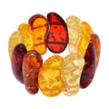 Simulated Multi Color Amber Block Stretch Bracelet - Sticky add to cart bar
