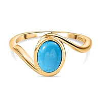 Sleeping Beauty Turquoise 1.08 ctw Ring in 14K YG Over Sterling Silver (Size 9)