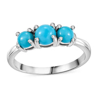 Sleeping Beauty Turquoise 1.15 ctw Ring in Platinum Over Sterling Silver (Size 11.5)