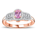 Premium Narsipatnam Pink Spinel, Diamond (0.28 Carat Blushing Elegance Ring in 18K Vermeil RG Over Sterling Silver (Size 7.0) 0.80 Carat Total Weight - Sticky add to cart bar