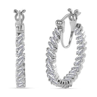 J Francis Embellished with Zirconia by Swarovski 4.60 ctw Glacier Stream Earrings in Rhodium Over Sterling Silver