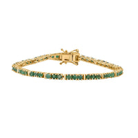 Doorbuster Karis Ruby 5.85 ctw Tennis Bracelet in 18K Yellow Gold Plated (6.50 In)