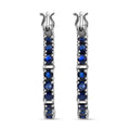 Karis Blue Sapphire 2.25 ctw Inside-out Hoop Earrings in Platinum Bond - Sticky add to cart bar