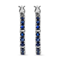 Karis Blue Sapphire 2.25 ctw Inside-out Hoop Earrings in Platinum Bond