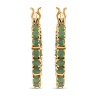 Karis Emerald 2.10 ctw Inside-out Hoop Earrings in 18K YG Plated