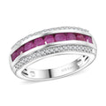 Doorbuster Karis Ruby, White Zircon Ring in Platinum Bond (Size 10.0) 1.20 ctw - Sticky add to cart bar