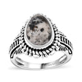 White Buffalo Solitaire Ring in Black Oxidized Sterling Silver (Size 7.0) 2.80 ctw - Sticky add to cart bar