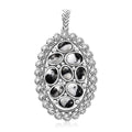 D'Joy Artisan Crafted White Buffalo 5.20 ctw Ottoman Floral Pendant without Chain in Black Oxidized Sterling Silver - Sticky add to cart bar