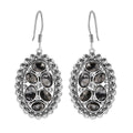 D'Joy Artisan Crafted White Buffalo 7.10 ctw Ottoman Floral Earrings in Black Oxidized Sterling Silver - Sticky add to cart bar