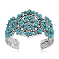 Doorbuster Blue Howlite Bangle Bracelet in Silvertone (7.50 In) 22.00 ctw