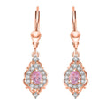 D'Joy Narsipatnam Pink Spinel and White Zircon 1.25 ctw Lever Back Earrings in 18K Vermeil Rose Gold Over Sterling Silver - Sticky add to cart bar