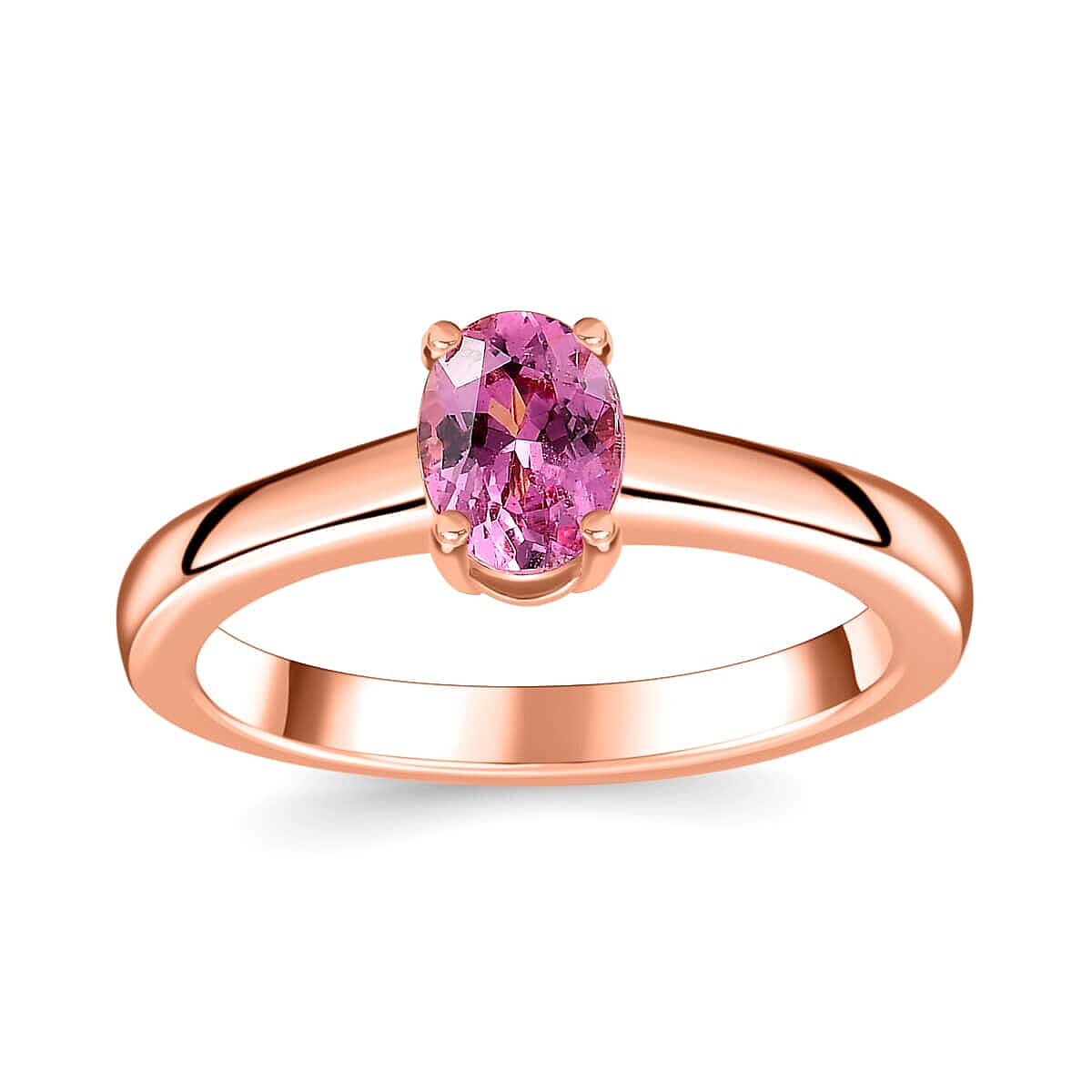 Luxoro AAA Narsipatnam Pink Spinel 0.80 ctw Solitaire Ring in 10K Rose Gold