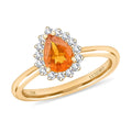 Certified & Appraised AAA Fanta Garnet and G-H I2 Diamond 1.70 ctw Ring in 10K Yellow Gold (Size 10.0) - Sticky add to cart bar