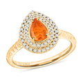 Certified & Appraised Luxoro 10K Yellow Gold AAA Fanta Garnet, Diamond (G-H, I2) (0.33 cts) Ring (Size 10.0) 1.70 ctw - Sticky add to cart bar