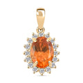 Certified & Appraised Luxoro AAA Fanta Garnet and G-H I2 Diamond 1.90 ctw Pendant without Chain in 10K Yellow Gold - Sticky add to cart bar