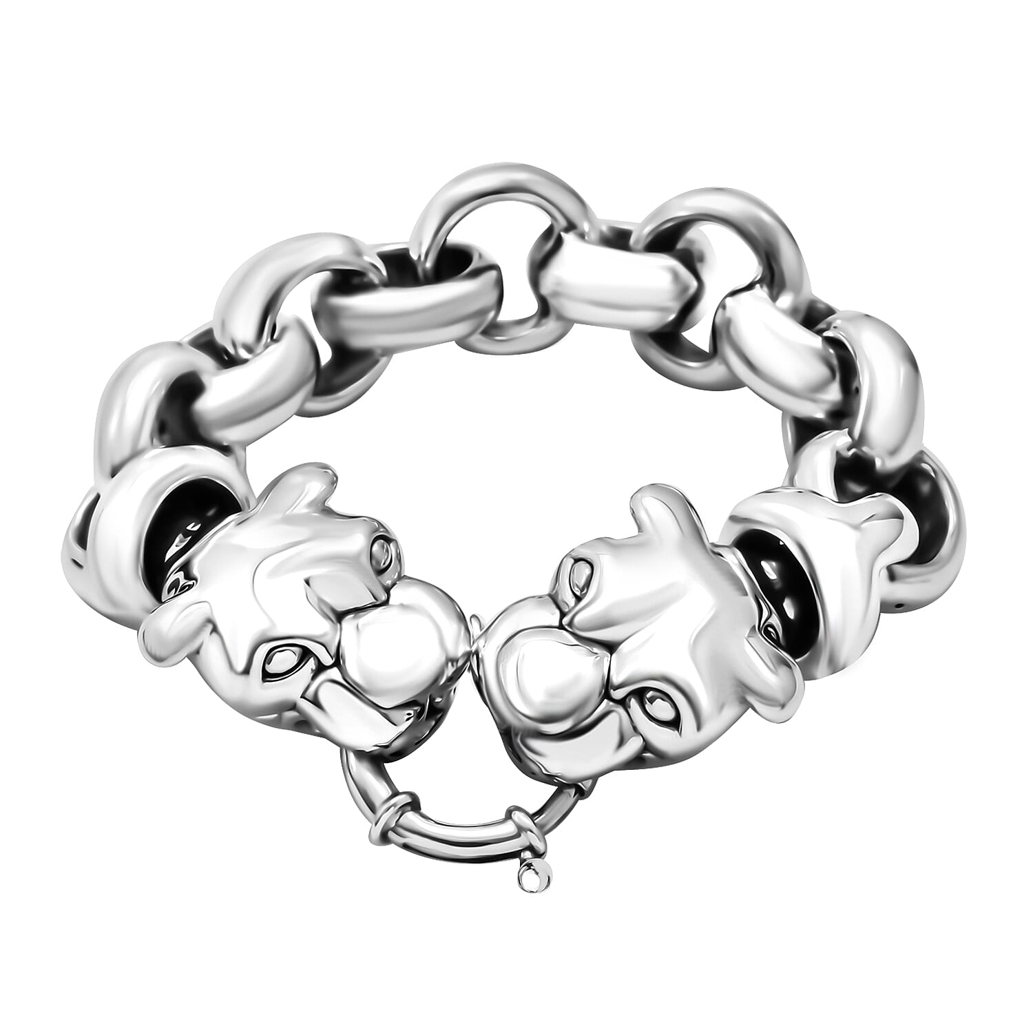 Sterling Silver Link Bracelet (7.25 In) 28.38 Grams