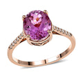 ILIANA 18K Rose Gold AAA Martha Rocha Kunzite and Diamond G-H SI Ring 3 Grams 5.25 ctw - Sticky add to cart bar