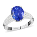 Certified and Appraised RHAPSODY 950 Platinum AAAA Tanzanite and E-F VS Diamond Ring 7.65 Grams 4.20 ctw - Sticky add to cart bar