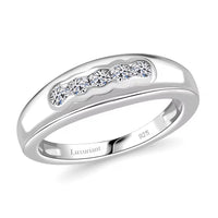 Luxuriant Lab Grown Diamond 0.25 ctw Band Ring in Rhodium Over Sterling Silver (Size 7.0)